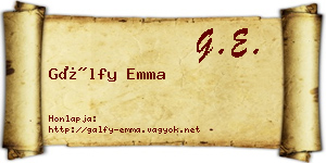 Gálfy Emma névjegykártya